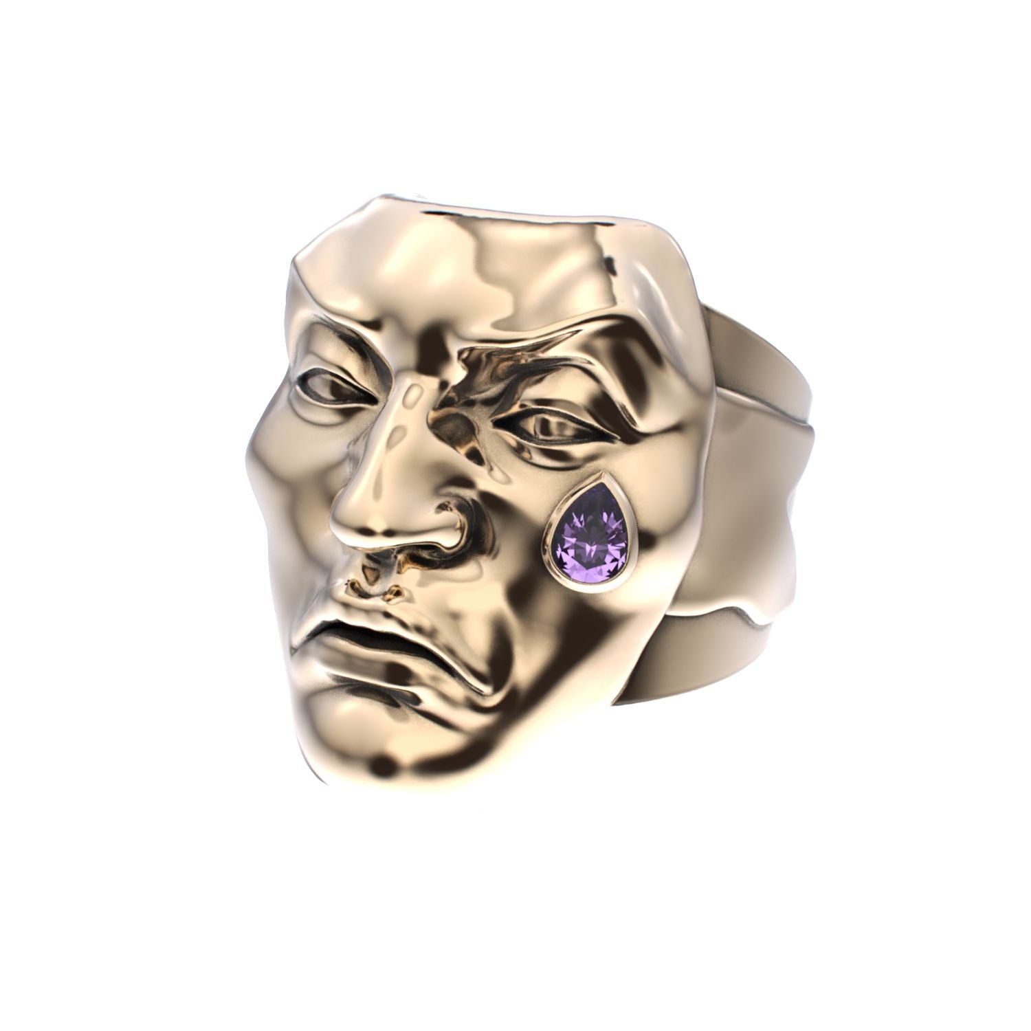 Tear of Resilience Ring - 9ct Gold - Amethyst - BeckonJewel