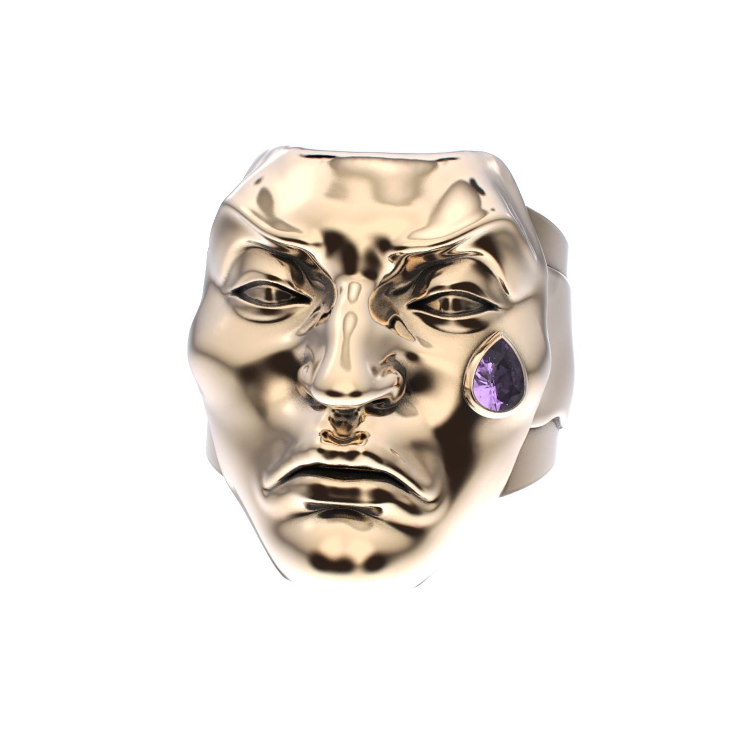 Tear of Resilience Ring - 9ct Gold - Amethyst - BeckonJewel