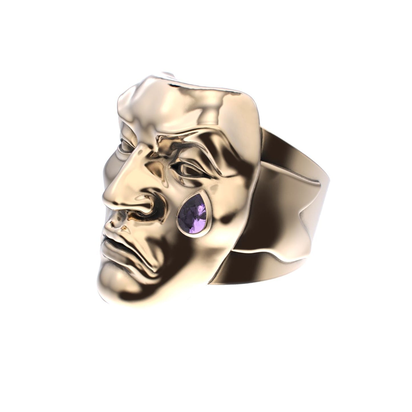 Tear of Resilience Ring - 9ct Gold - Amethyst - BeckonJewel