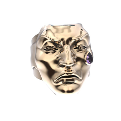 Tear of Resilience Ring - 9ct Gold - Amethyst - BeckonJewel