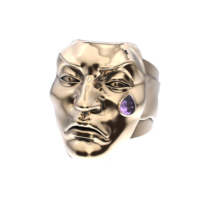 Tear of Resilience Ring - 9ct Gold - Amethyst - BeckonJewel