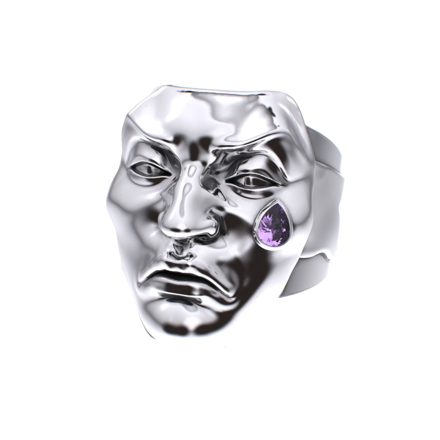 Tear of Resilience Ring - Amethyst - 925 Silver - BeckonJewel