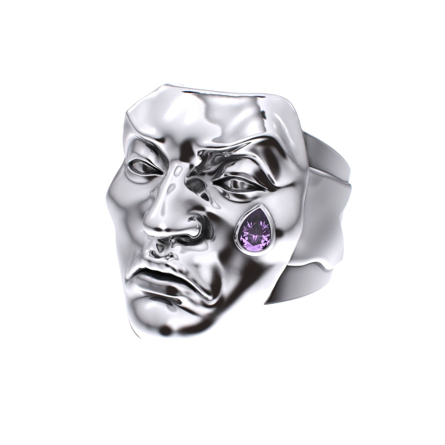 Tear of Resilience Ring - Amethyst - 925 Silver - BeckonJewel