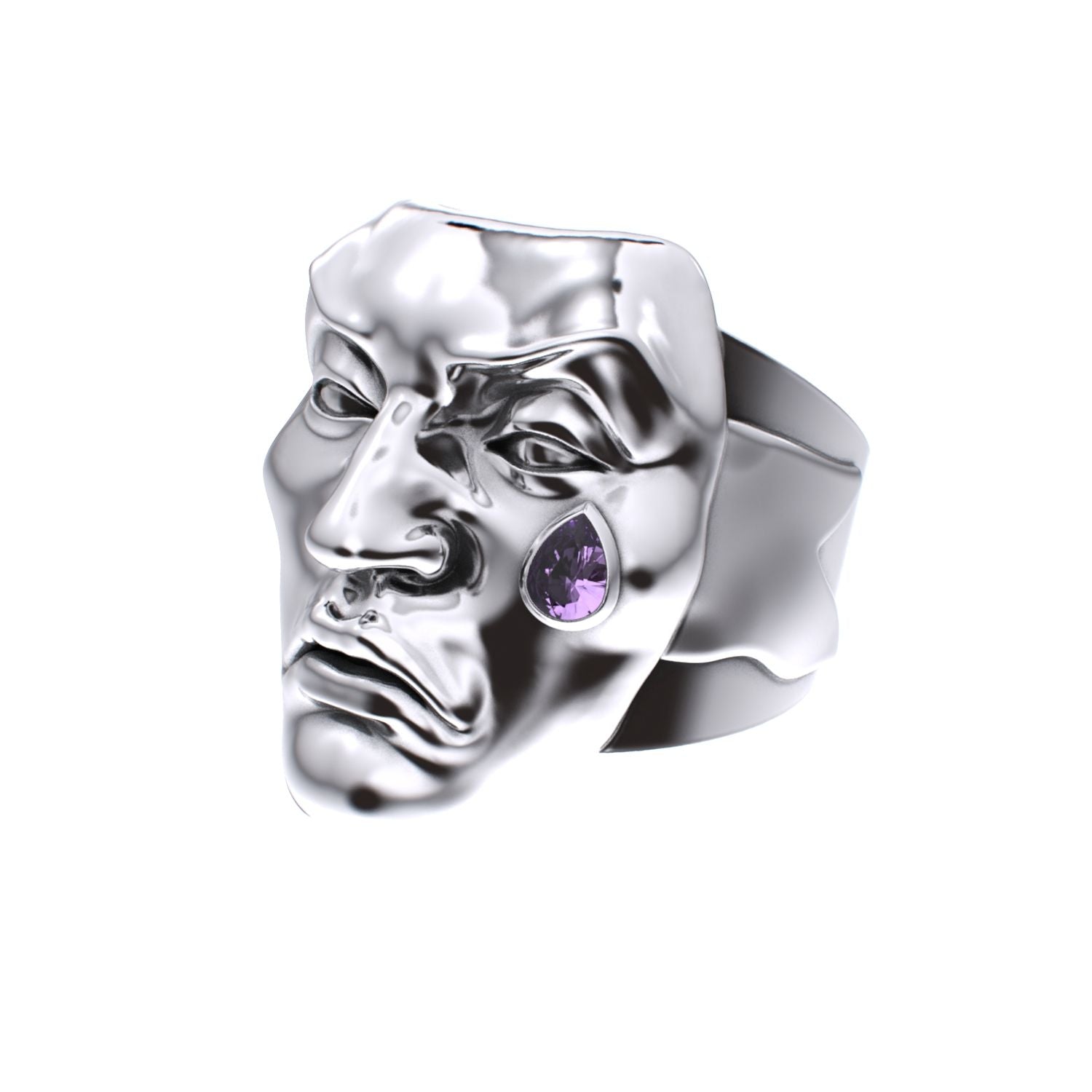 Tear of Resilience Ring - Amethyst - 925 Silver - BeckonJewel