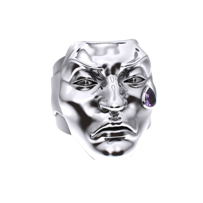 Tear of Resilience Ring - Amethyst - 925 Silver