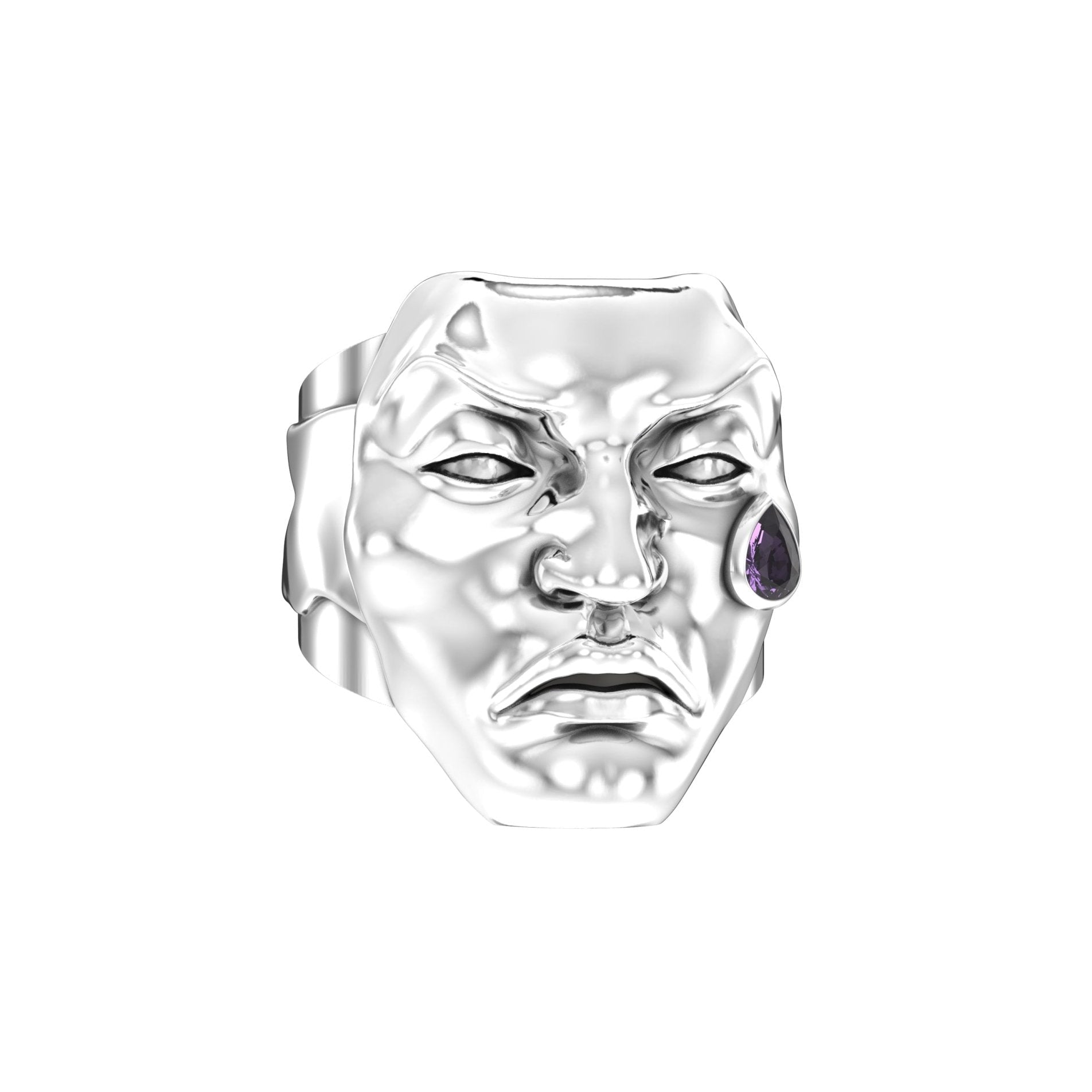 Tear of Resilience Ring – Amethyst | Sterling Silver - BeckonJewel