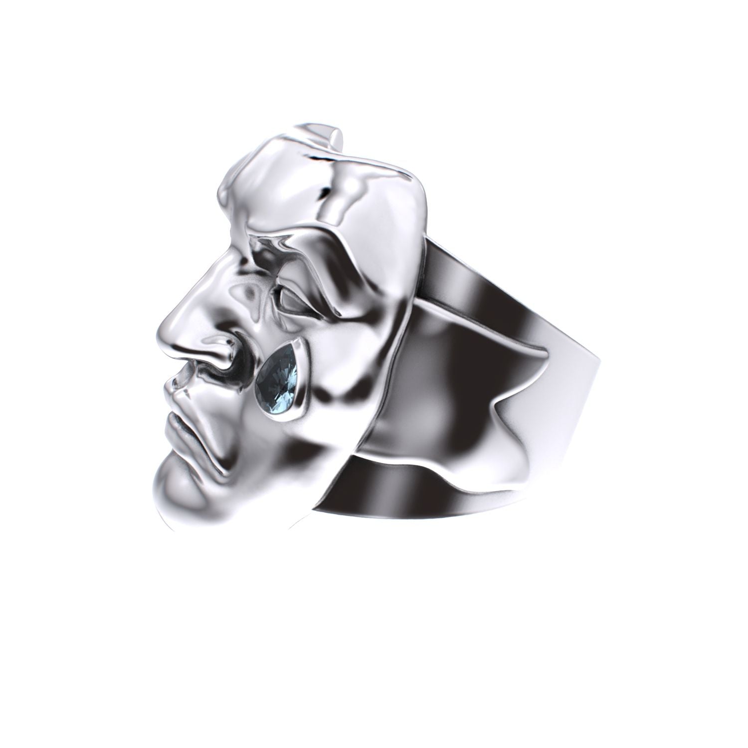 Tear of Resilience Ring - Aquamarine - 925 Silver - BeckonJewel