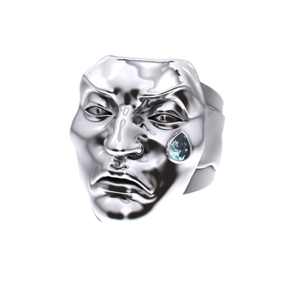 Tear of Resilience Ring - Aquamarine - 925 Silver - BeckonJewel