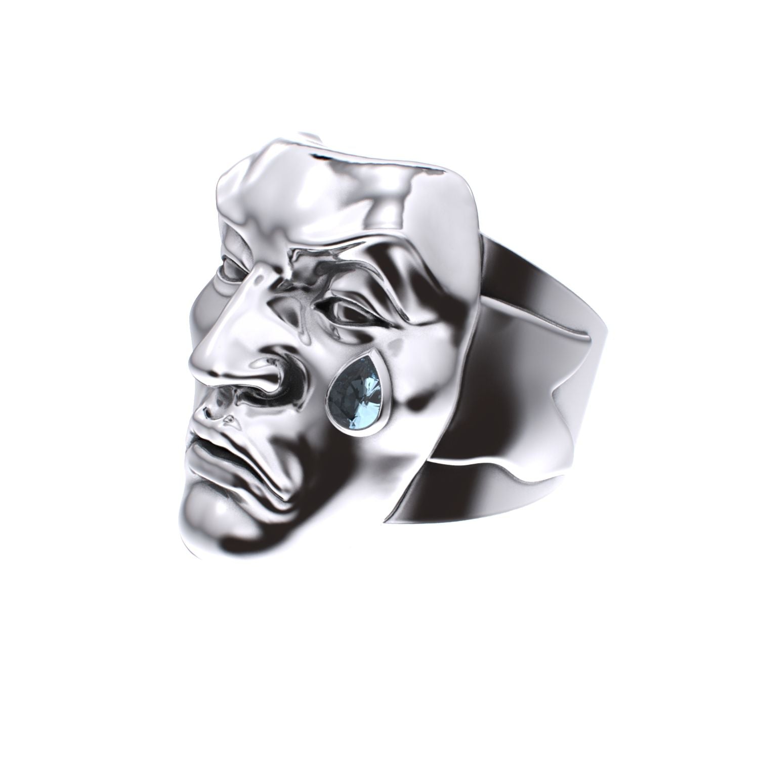 Tear of Resilience Ring - Aquamarine - 925 Silver - BeckonJewel