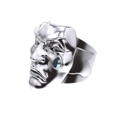 Tear of Resilience Ring - Aquamarine - 925 Silver - BeckonJewel