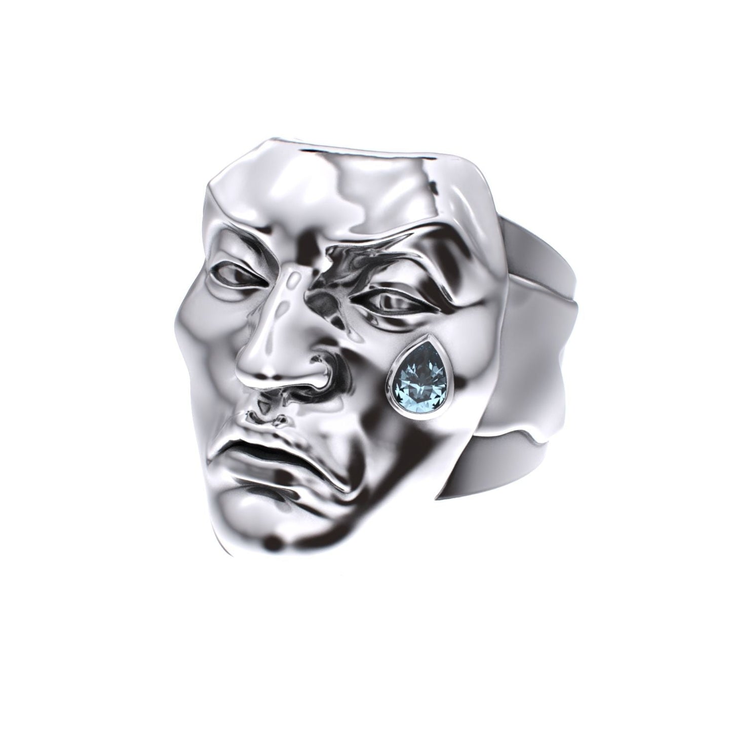 Tear of Resilience Ring - Aquamarine - 925 Silver - BeckonJewel