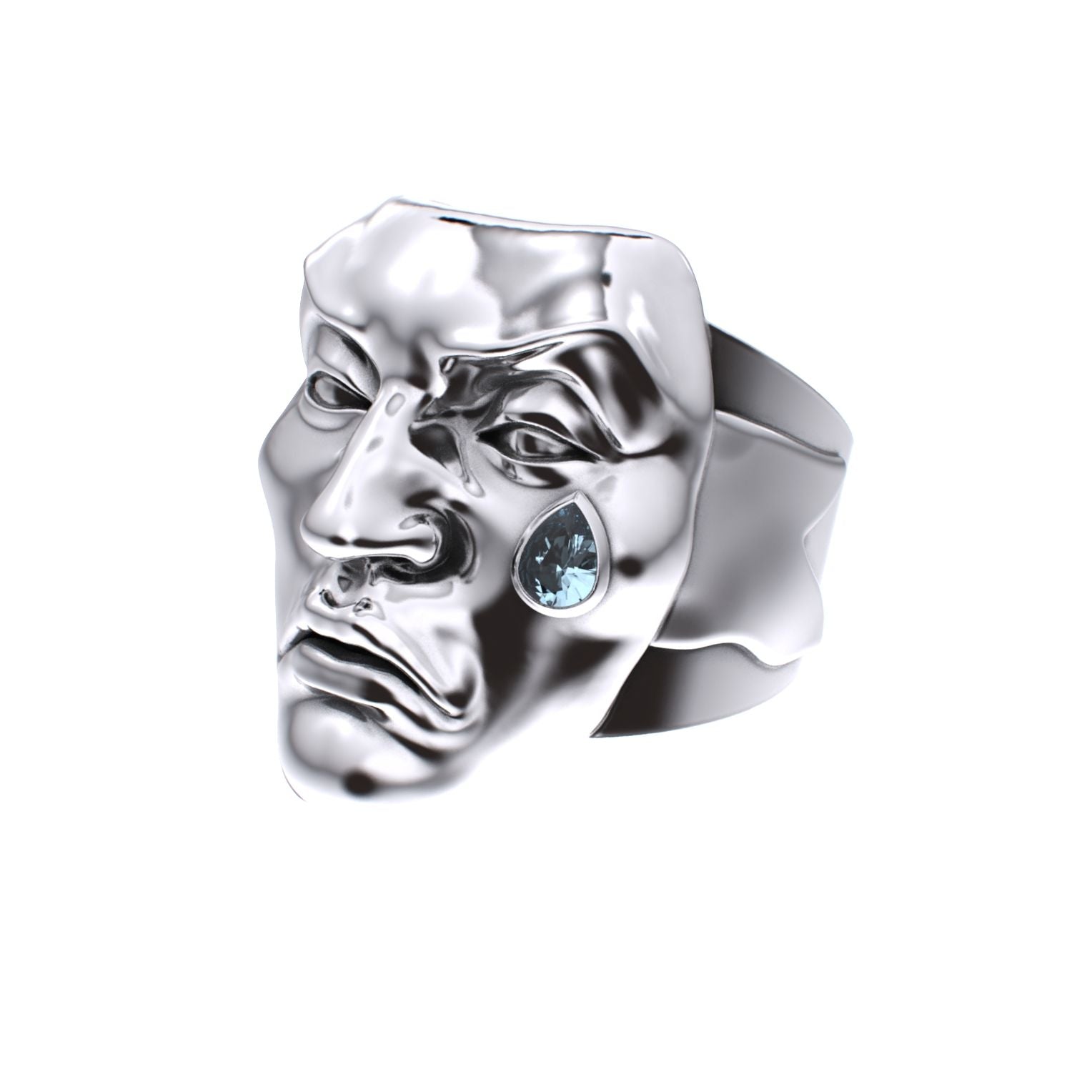 Tear of Resilience Ring - Aquamarine - 925 Silver - BeckonJewel