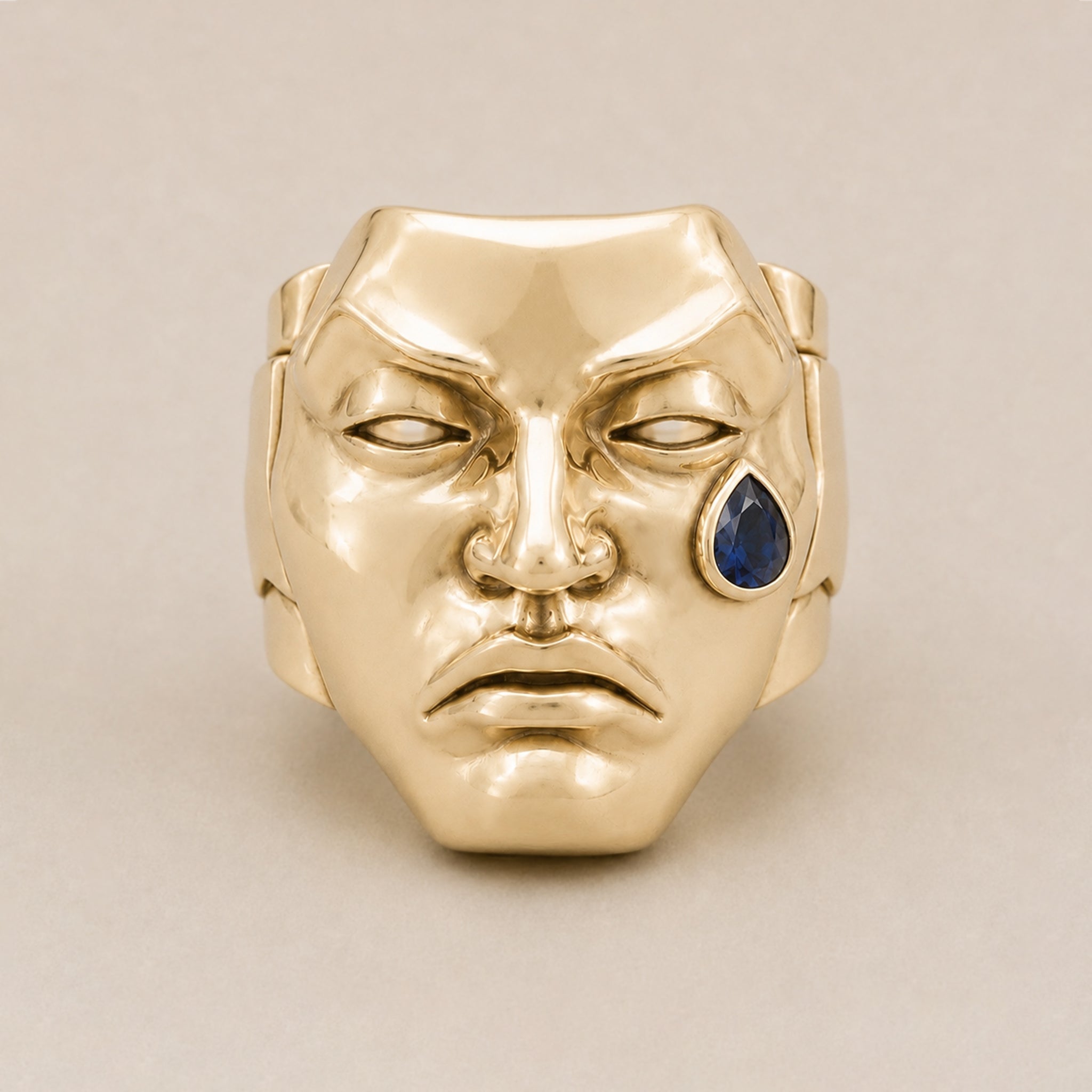 Tear of Resilience Ring – Blue Sapphire | 9ct Yellow Gold - BeckonJewel