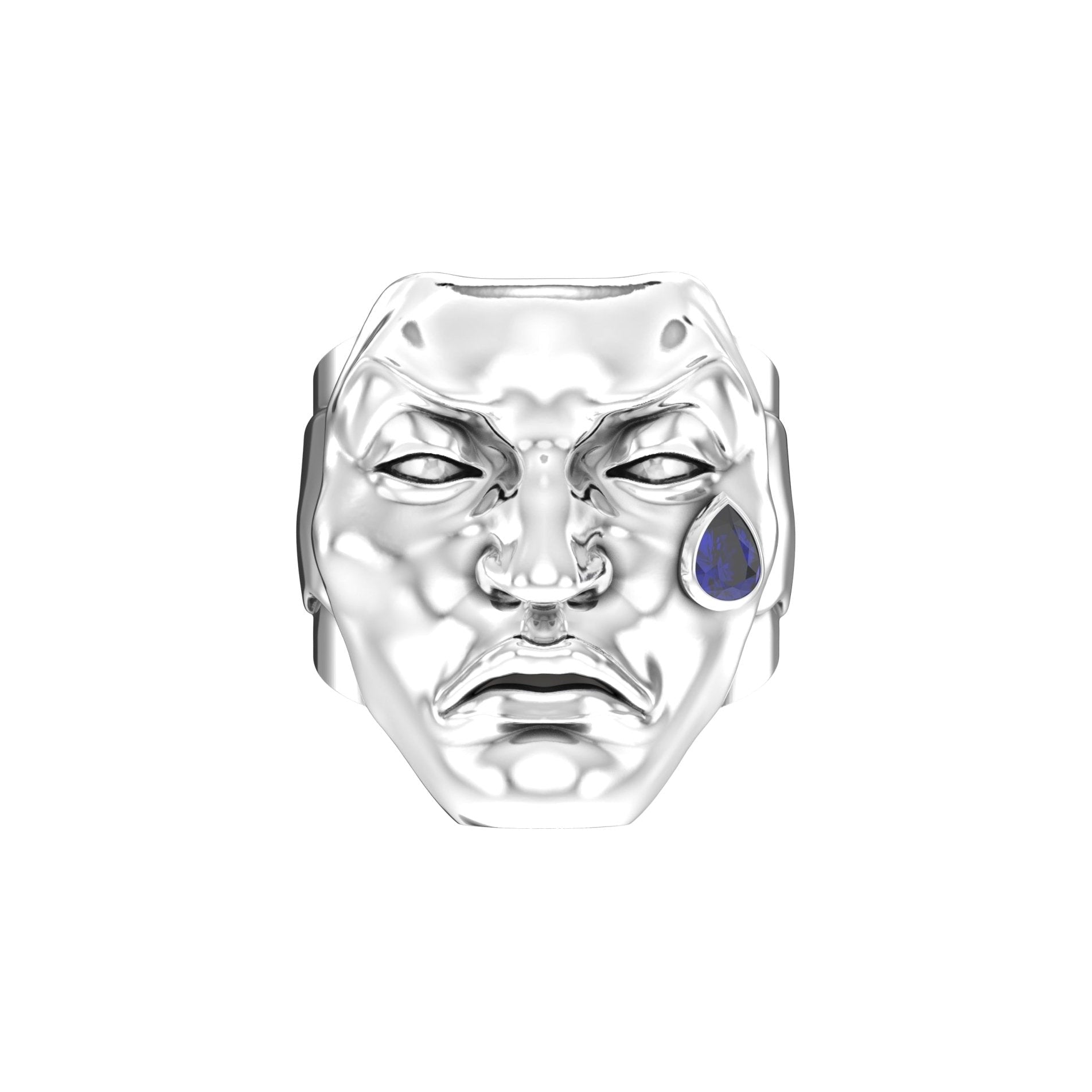 Tear of Resilience Ring – Blue Sapphire | Sterling Silver - BeckonJewel