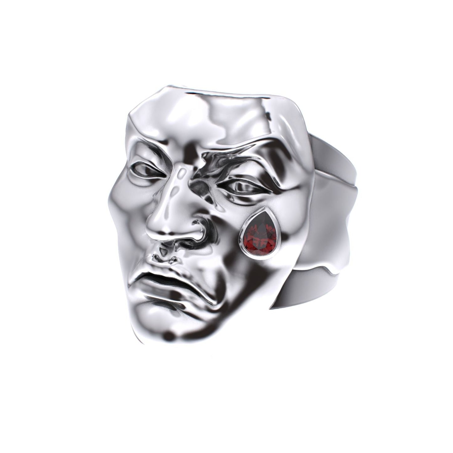 Tear of Resilience Ring - Garnet - 925 Silver - BeckonJewel