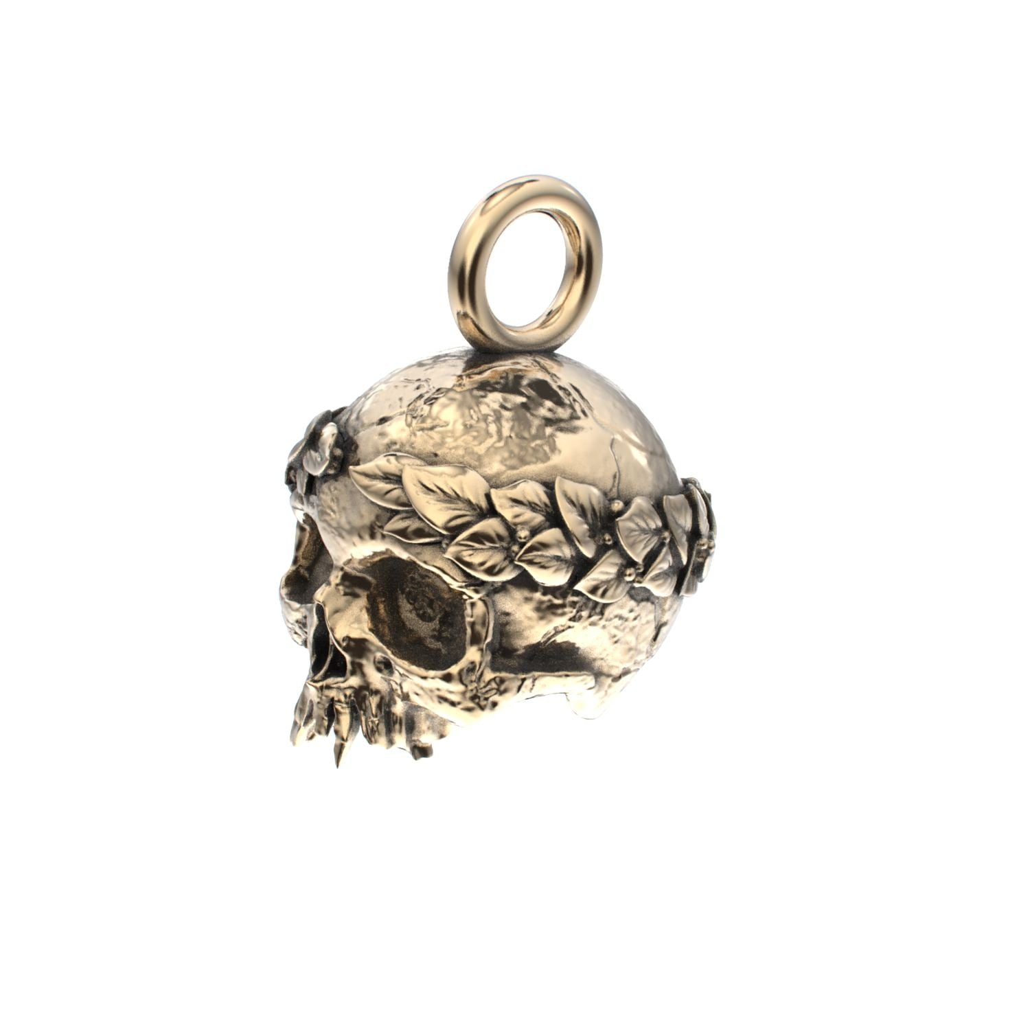 The Fallen Empire - 9ct Gold Crowned Skull Pendant - BeckonJewel