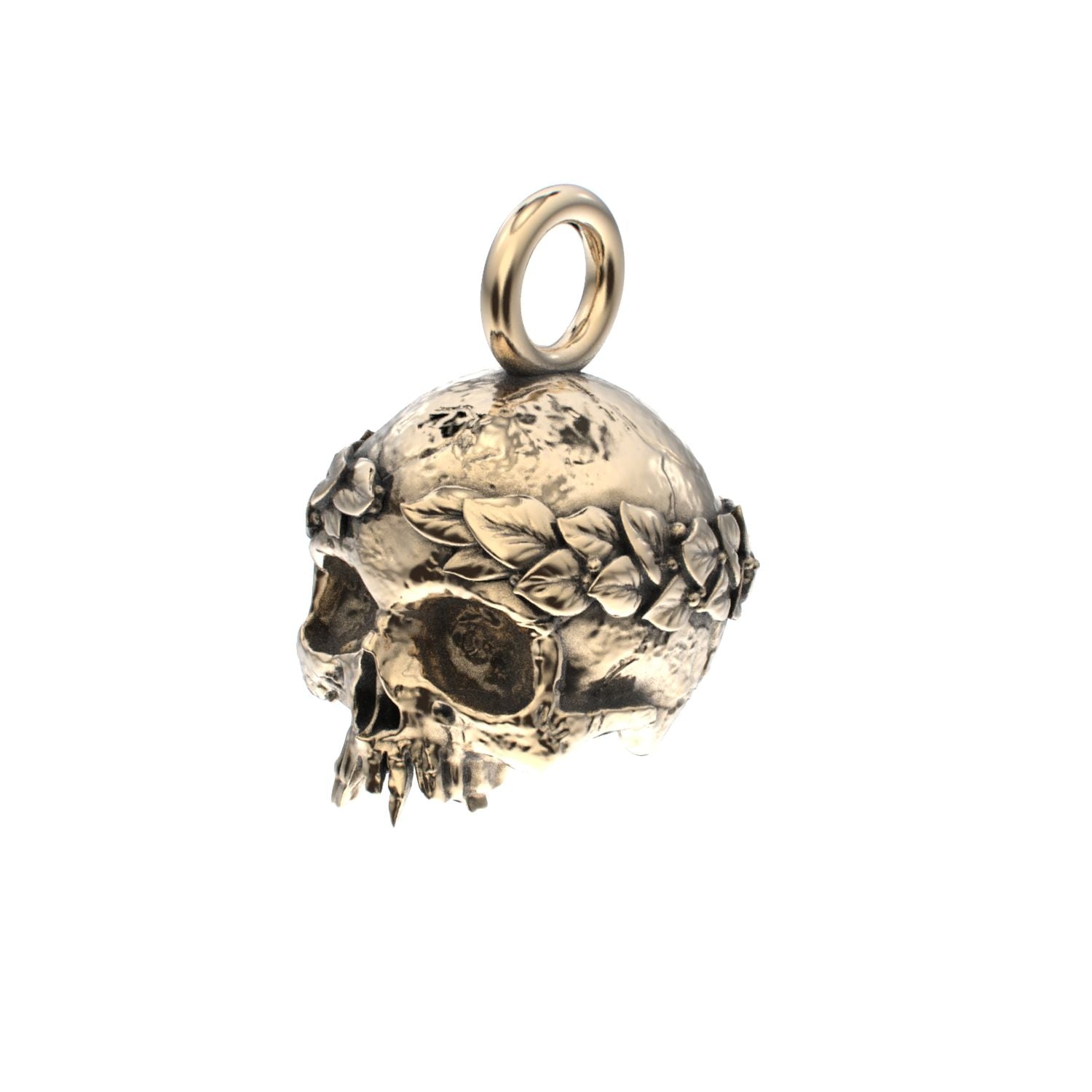 The Fallen Empire - 9ct Gold Crowned Skull Pendant - BeckonJewel