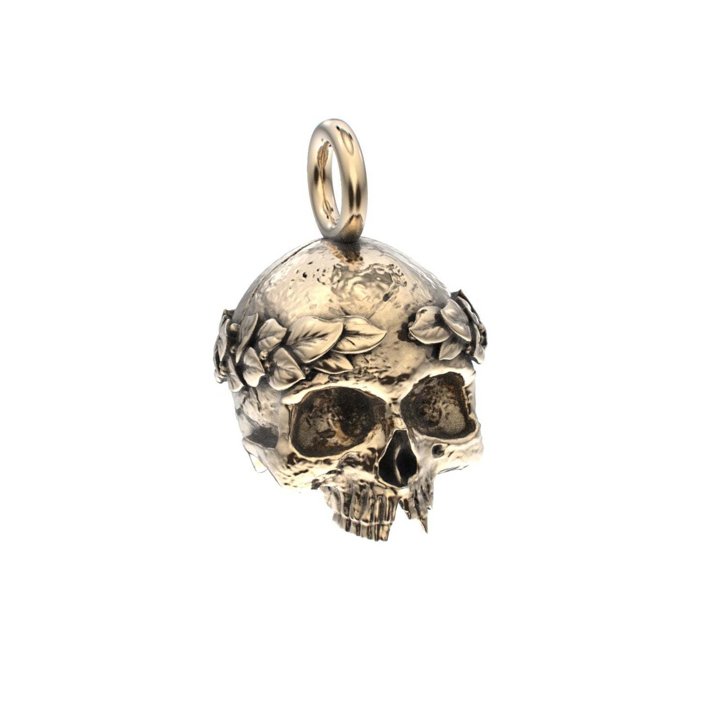 The Fallen Empire - 9ct Gold Crowned Skull Pendant