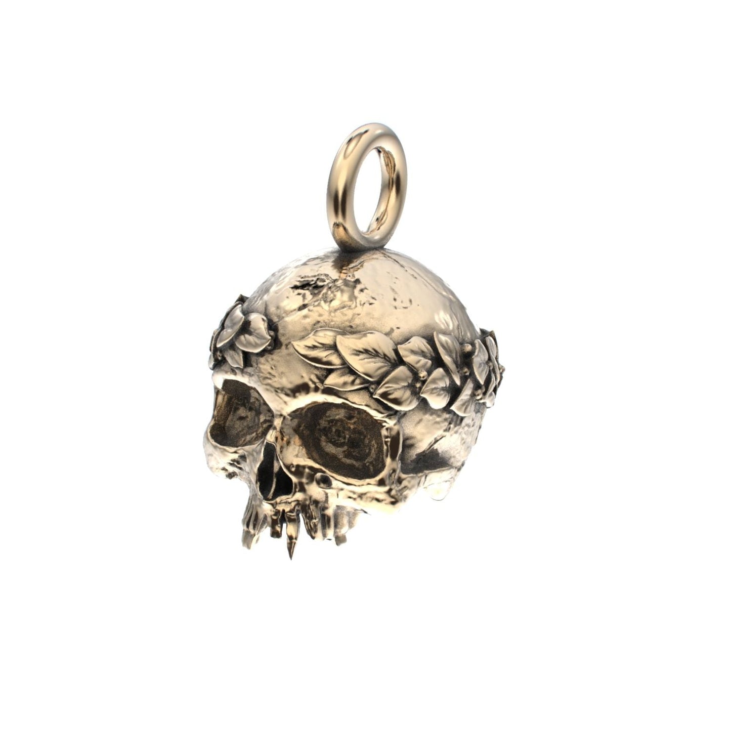 The Fallen Empire - 9ct Gold Crowned Skull Pendant - BeckonJewel