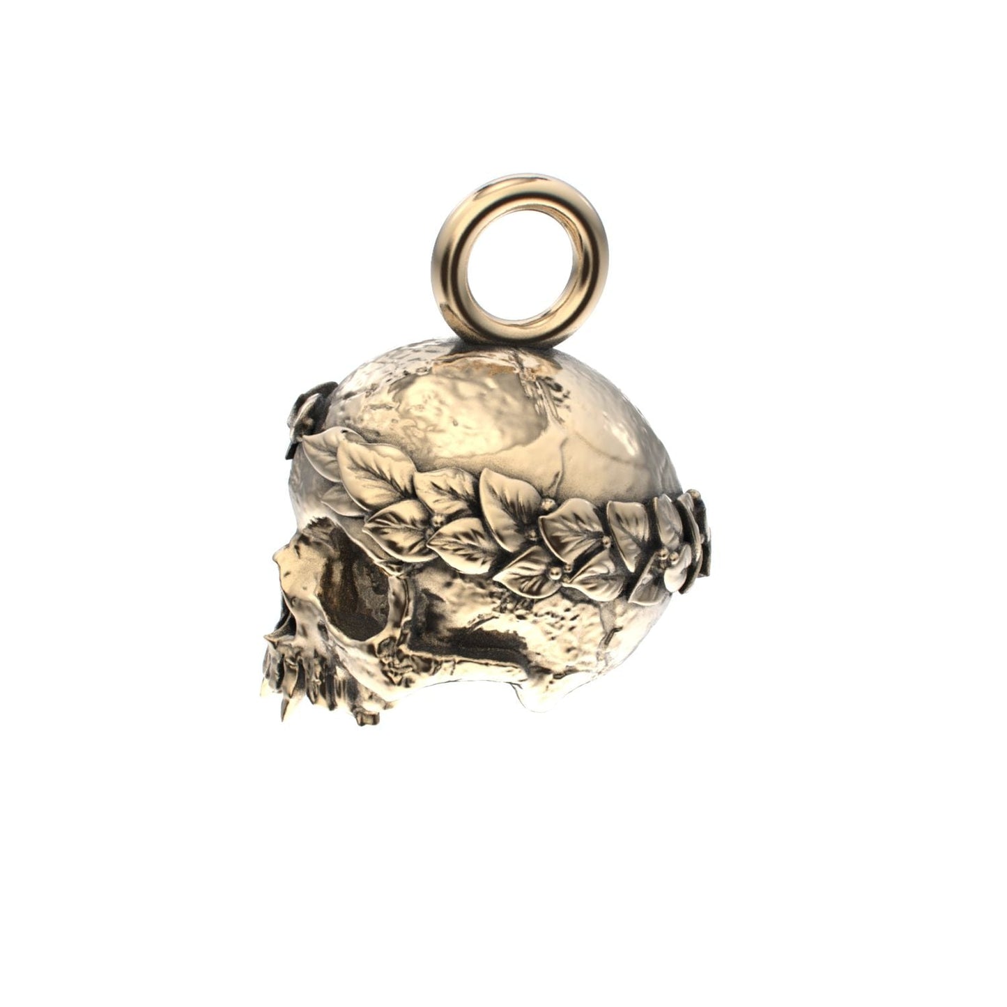 The Fallen Empire - 9ct Gold Crowned Skull Pendant - BeckonJewel