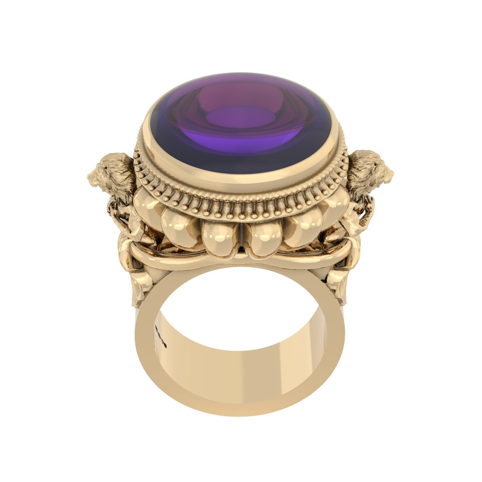 The Herculean Ring in 9ct Gold with Amethyst – Strength in Sculpted Form - BeckonJewel
