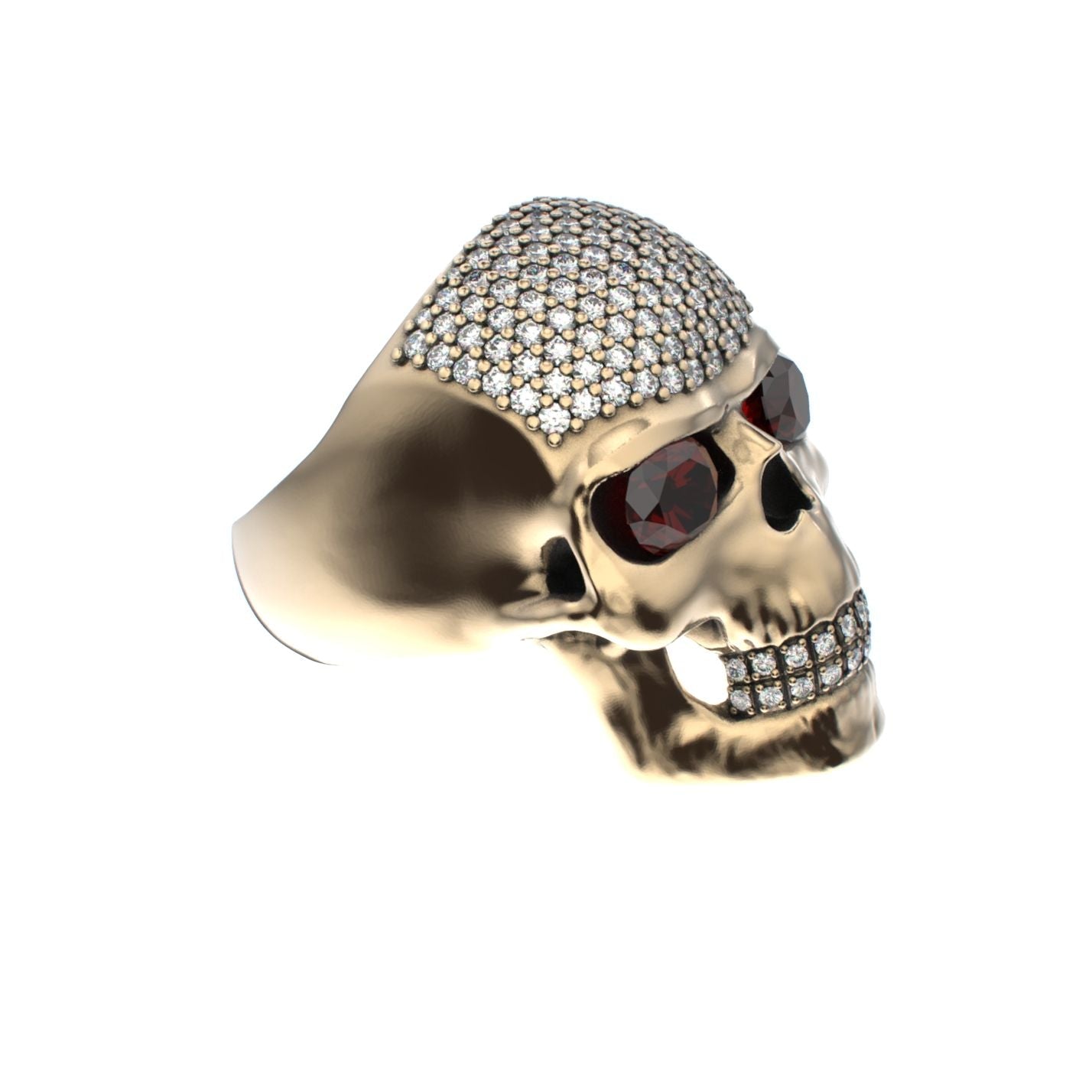 The PodFather Ring - Limited Edition Gold Skull & Pavé - BeckonJewel