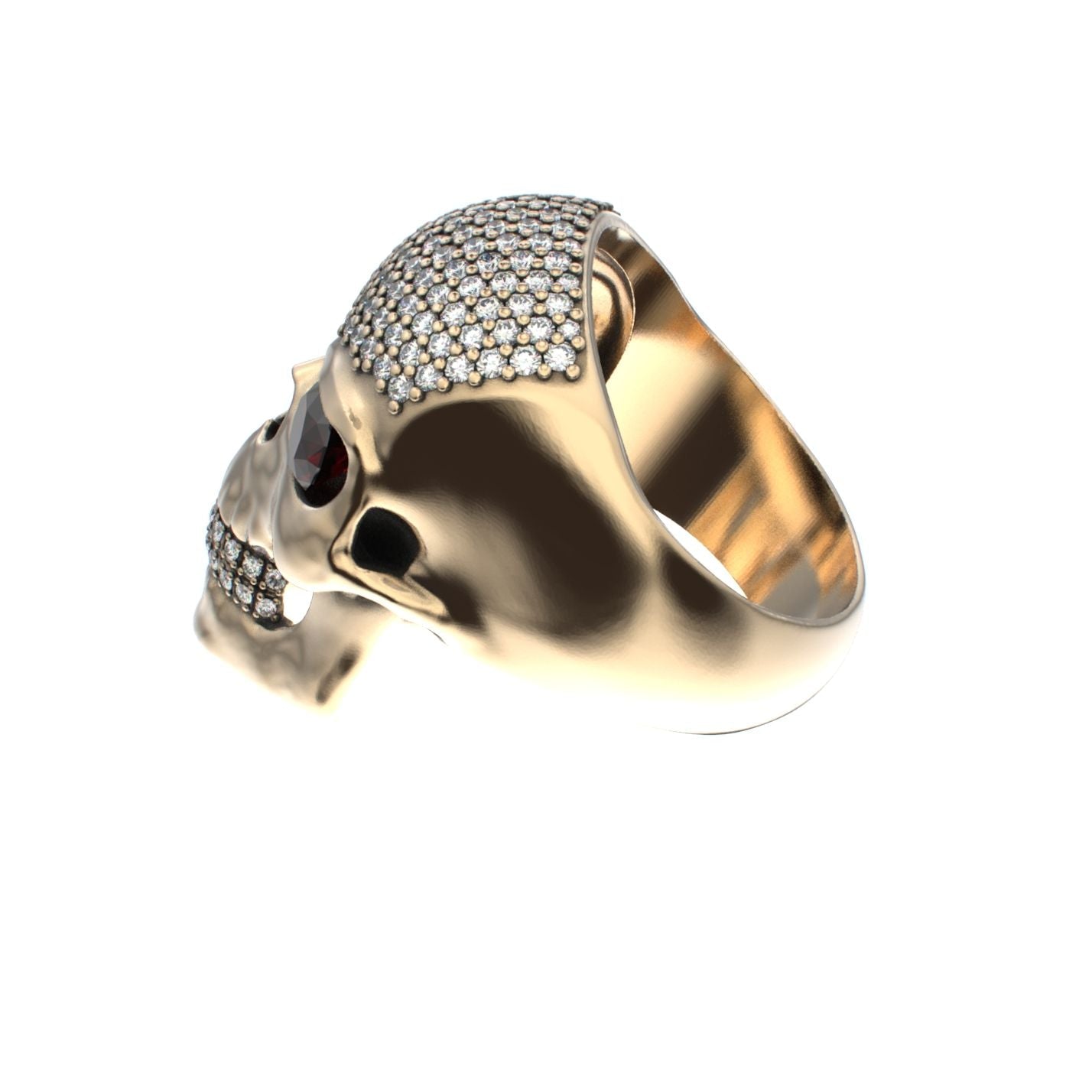 The PodFather Ring - Limited Edition Gold Skull & Pavé - BeckonJewel