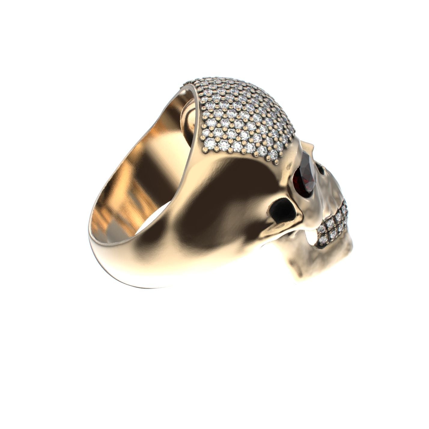 The PodFather Ring - Limited Edition Gold Skull & Pavé - BeckonJewel