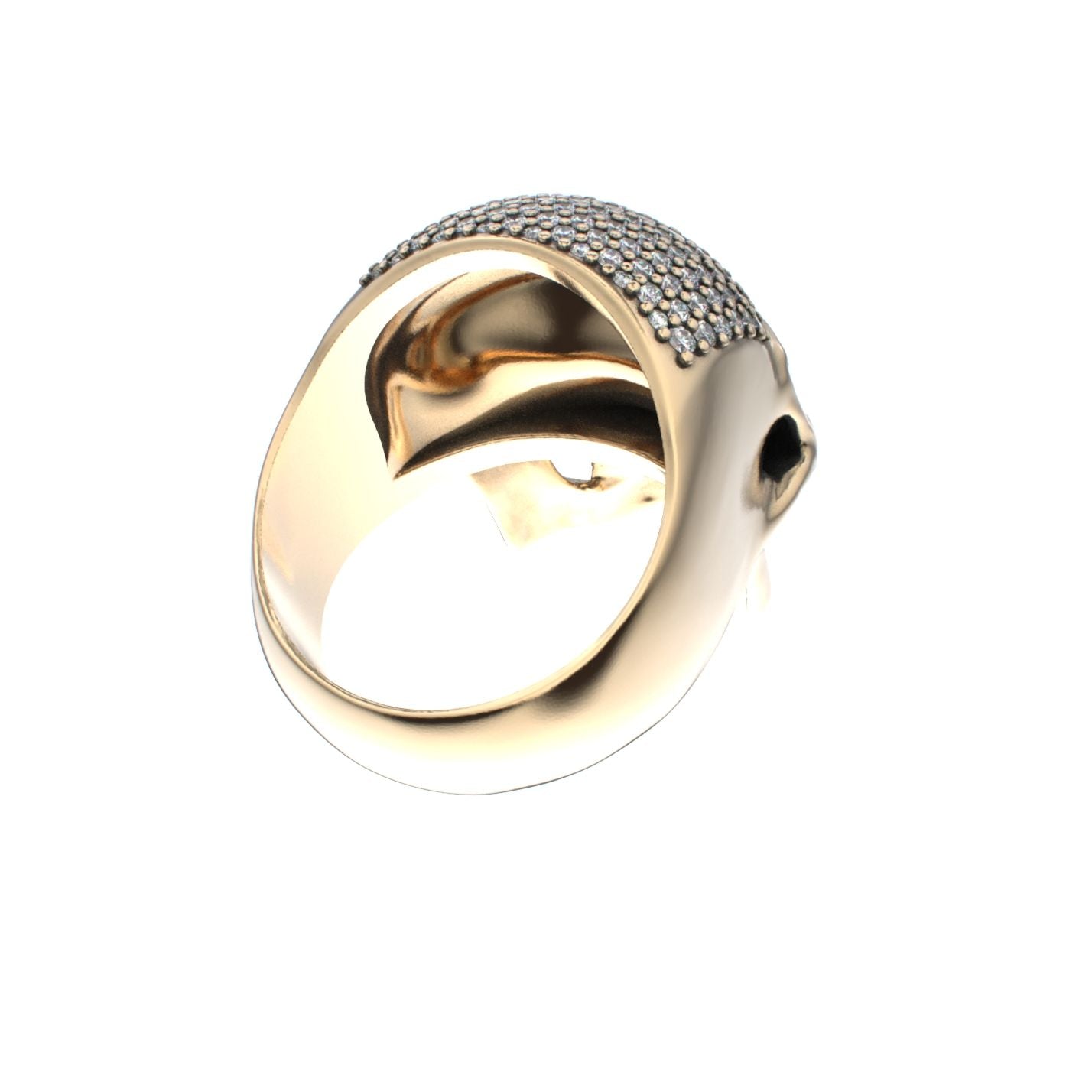 The PodFather Ring - Limited Edition Gold Skull & Pavé - BeckonJewel