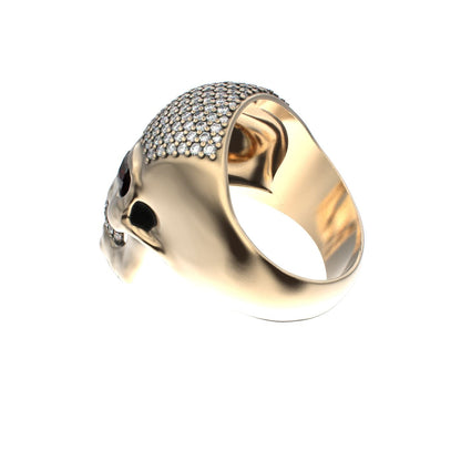 The PodFather Ring - Limited Edition Gold Skull & Pavé - BeckonJewel