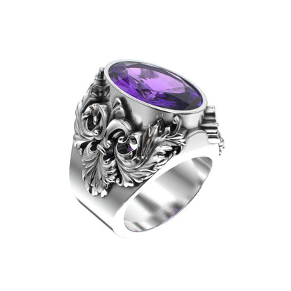 Victorian Filigree Ring - Amethyst - 925 Silver - BeckonJewel