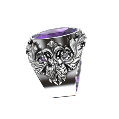 Victorian Filigree Ring - Amethyst - 925 Silver - BeckonJewel