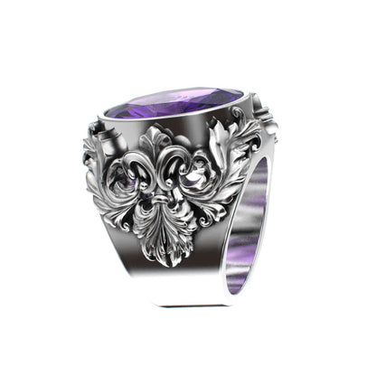 Victorian Filigree Ring - Amethyst - 925 Silver - BeckonJewel