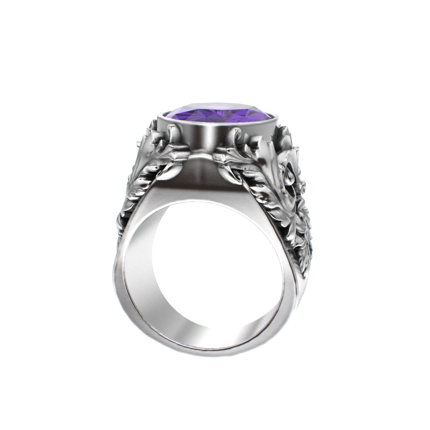 Victorian Filigree Ring - Amethyst - 925 Silver - BeckonJewel