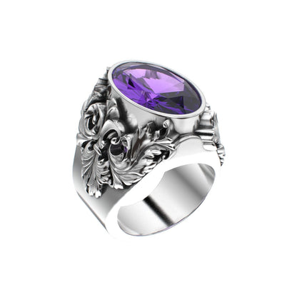 Victorian Filigree Ring - Amethyst - 925 Silver - BeckonJewel