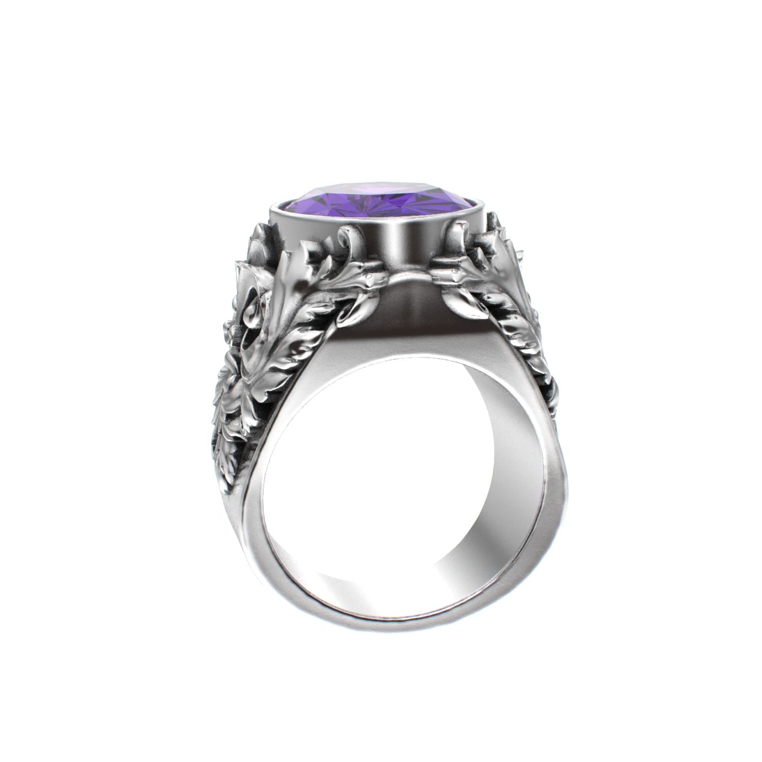 Victorian Filigree Ring - Amethyst - 925 Silver - BeckonJewel