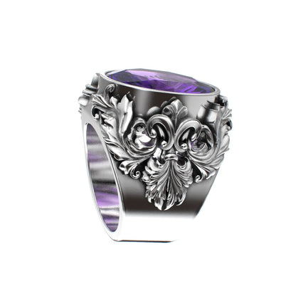 Victorian Filigree Ring - Amethyst - 925 Silver - BeckonJewel