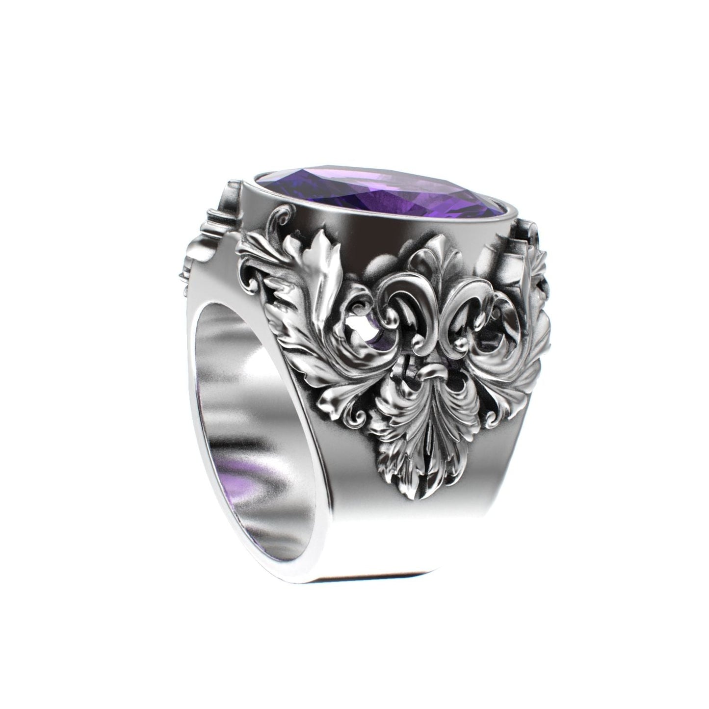 Victorian Filigree Ring - Amethyst - 925 Silver - BeckonJewel