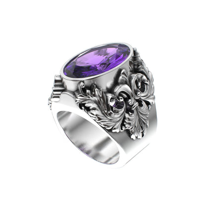 Victorian Filigree Ring - Amethyst - 925 Silver - BeckonJewel