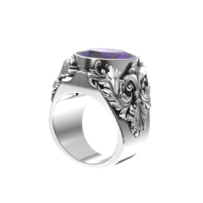 Victorian Filigree Ring - Amethyst - 925 Silver - BeckonJewel