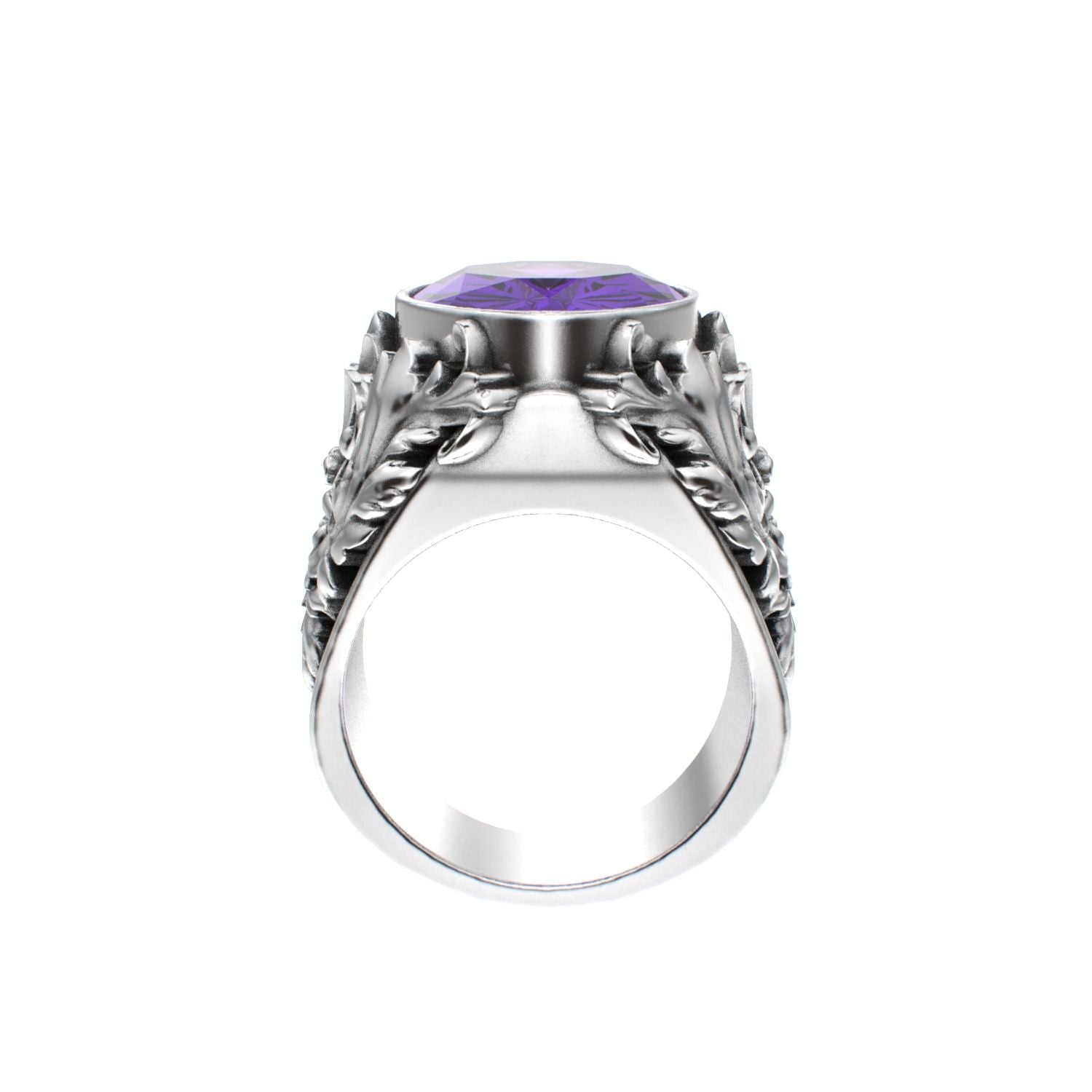 Victorian Filigree Ring - Amethyst - 925 Silver - BeckonJewel