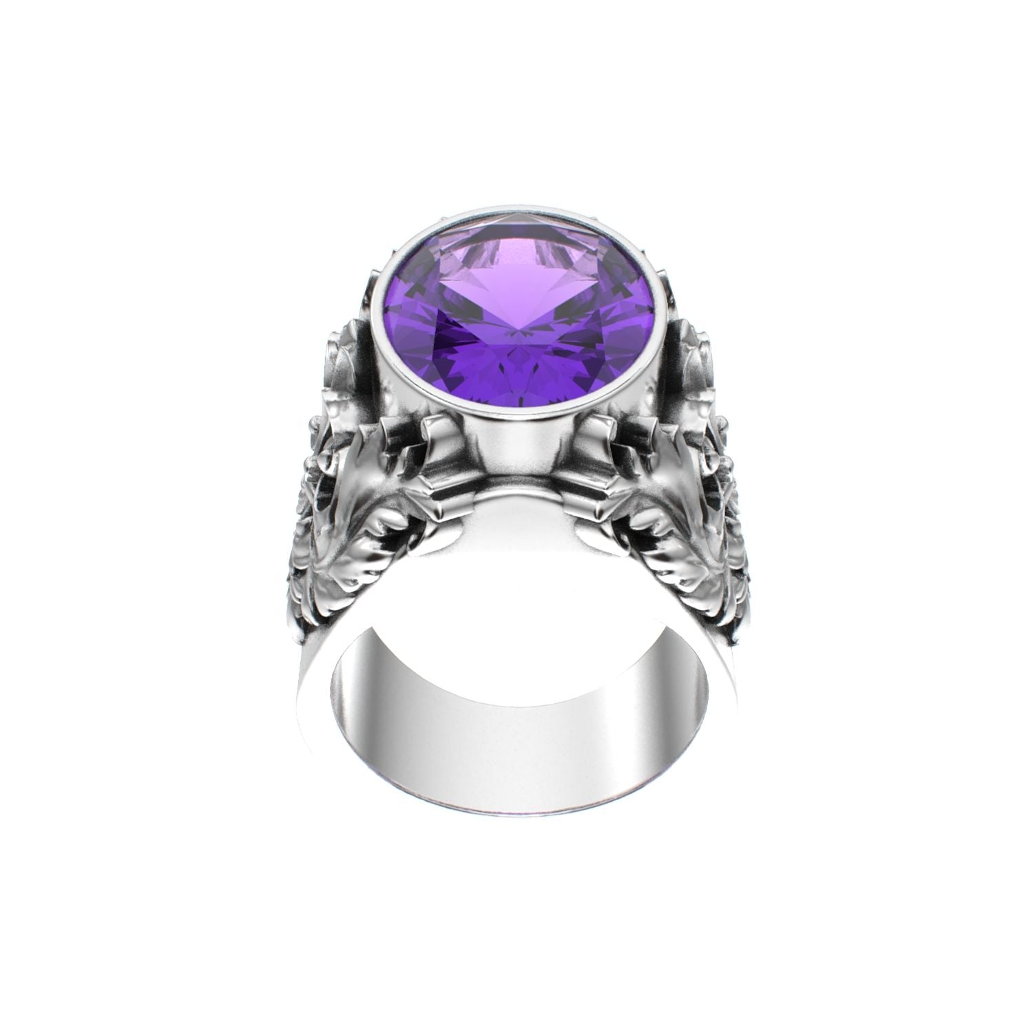 Victorian Filigree Ring - Amethyst - 925 Silver - BeckonJewel