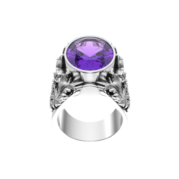 Victorian Filigree Ring - Amethyst - 925 Silver - BeckonJewel