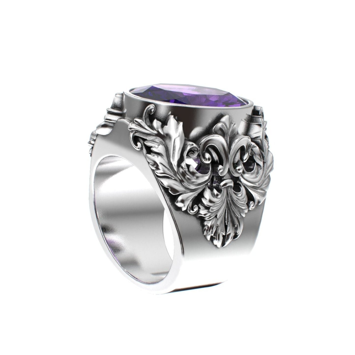 Victorian Filigree Ring - Amethyst - 925 Silver - BeckonJewel