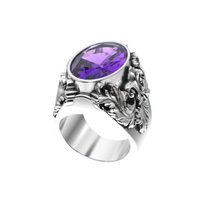 Victorian Filigree Ring - Amethyst - 925 Silver - BeckonJewel