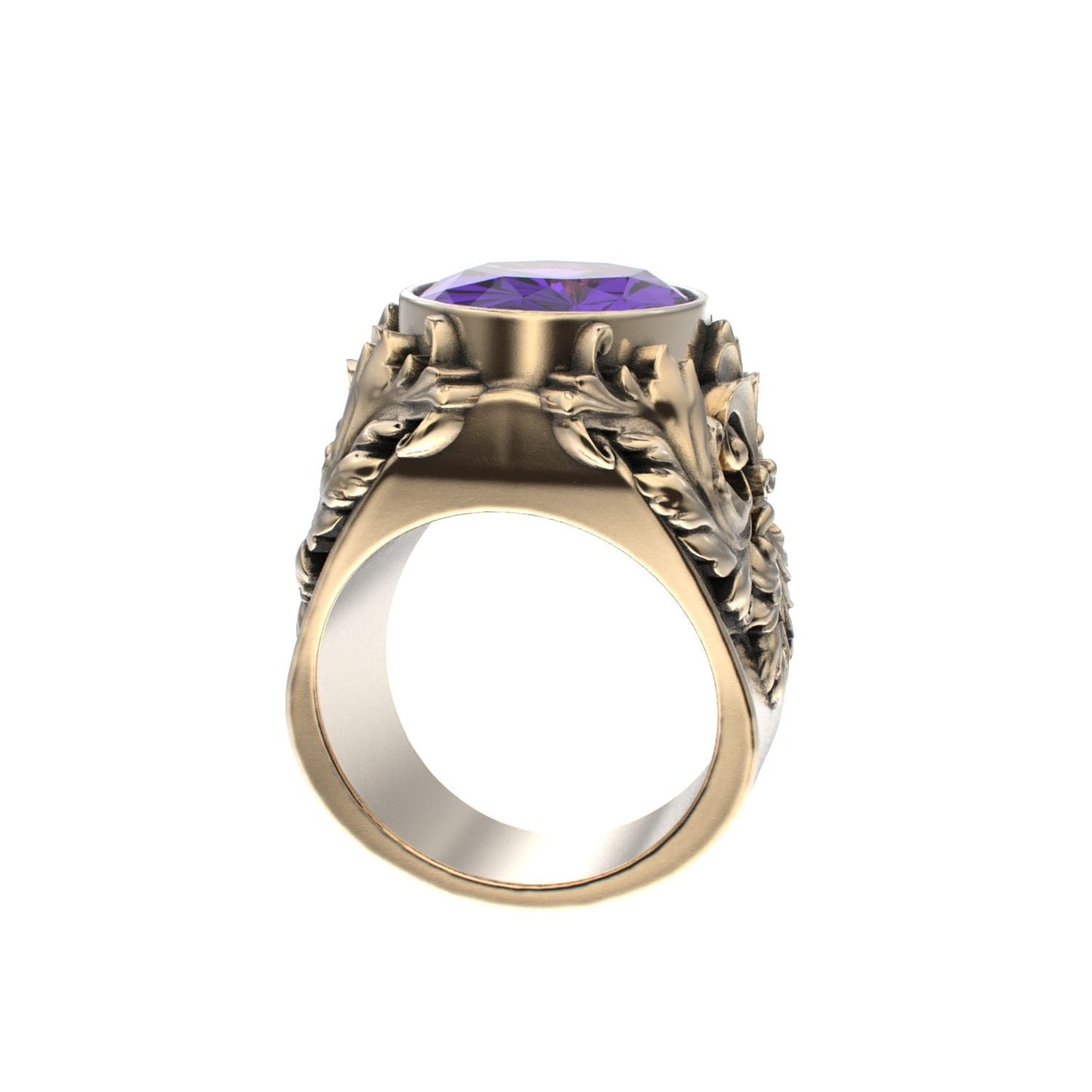 Victorian Filigree Ring - Amethyst - 9ct Gold