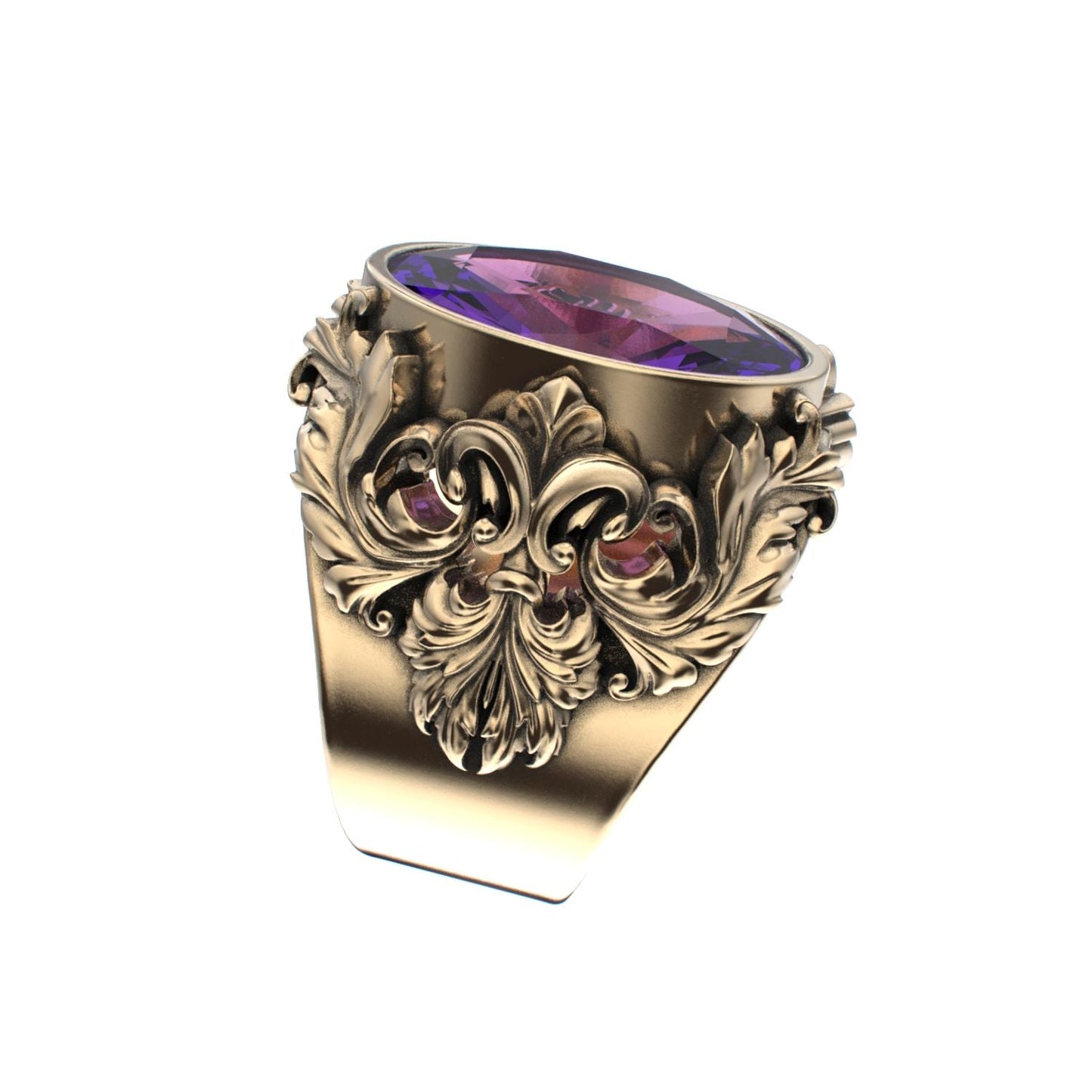 Victorian Filigree Ring - Amethyst - 9ct Gold