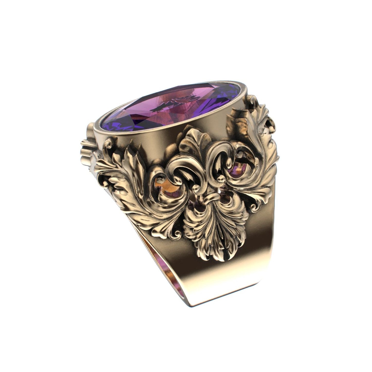 Victorian Filigree Ring - Amethyst - 9ct Gold