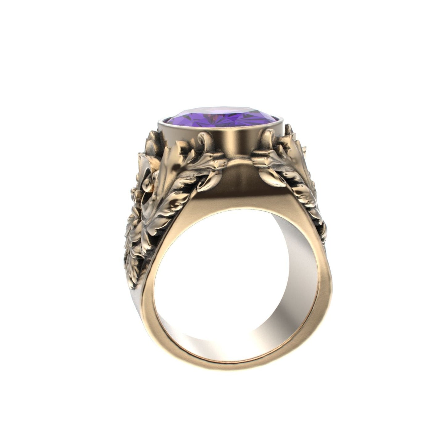 Victorian Filigree Ring - Amethyst - 9ct Gold