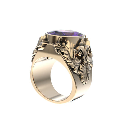 Victorian Filigree Ring - Amethyst - 9ct Gold